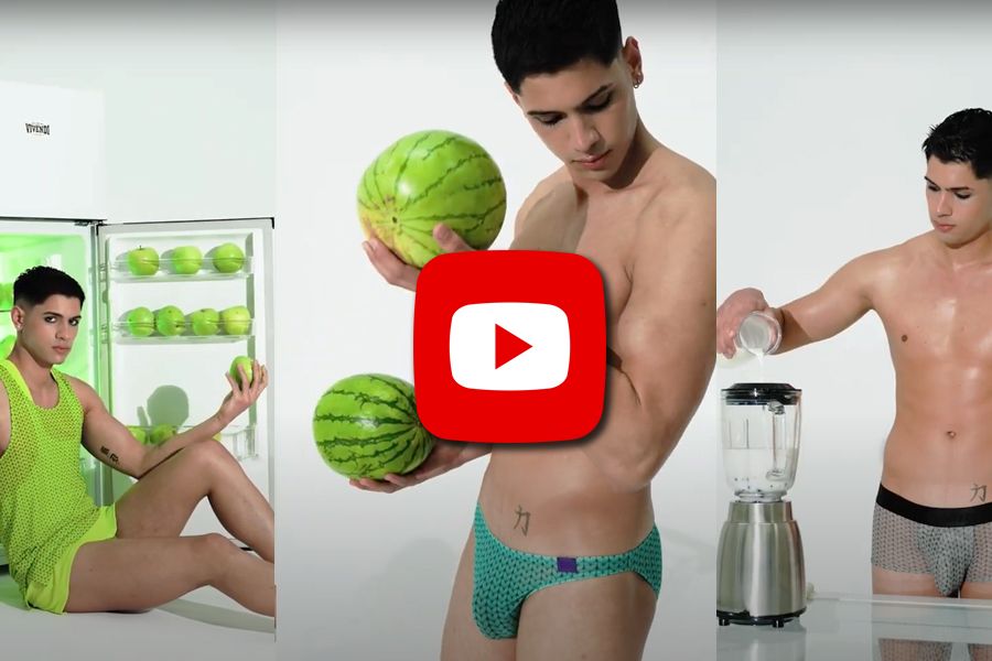 vídeo de calzoncillos estampados semitransparentes